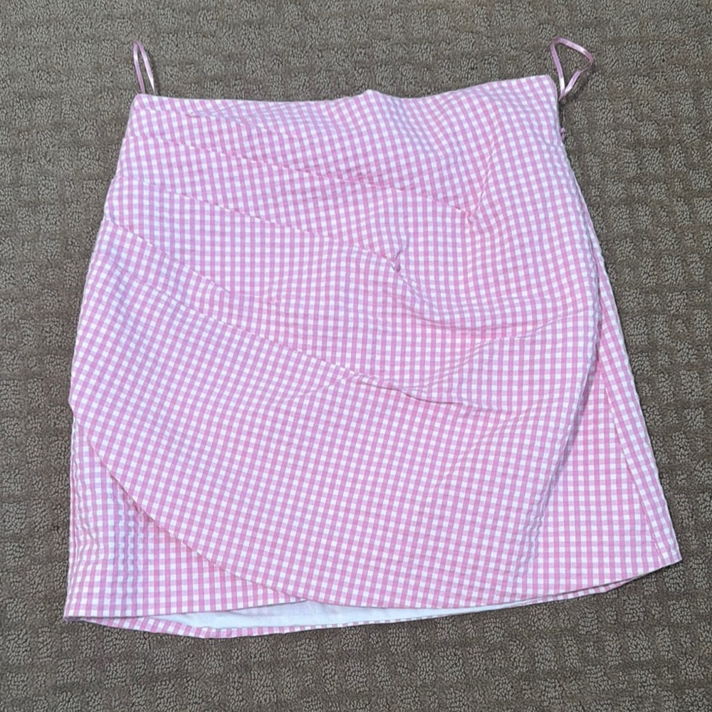 Pink Gingham Skirt